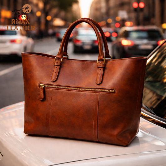 Urban Luxe Women’s Leather Tote – Brown