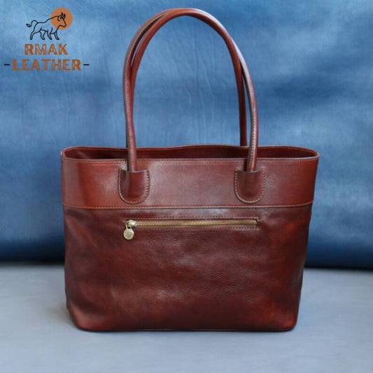 Women Vintage Red Leather Shoulder Bag