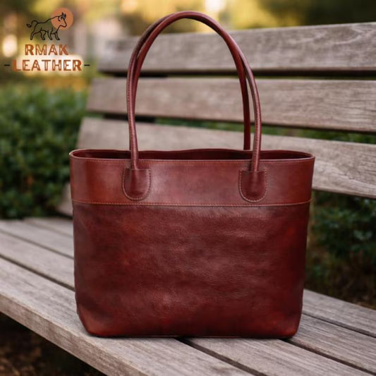 Women Vintage Red Leather Shoulder Bag